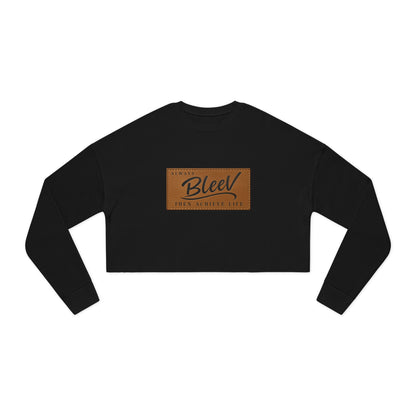 Copy of Bleev Leather Patch Cropped Sweatshirt — Women's Casual Streetwear